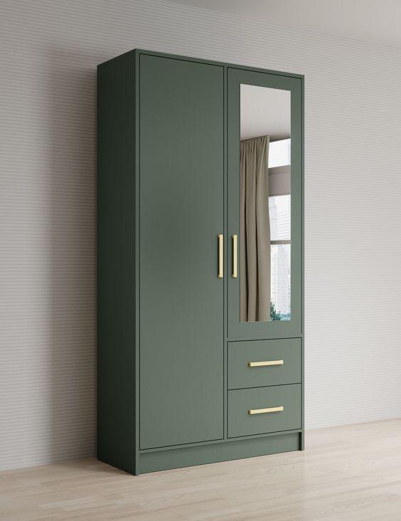 Modern wardrobe cabinet with mirror panel
